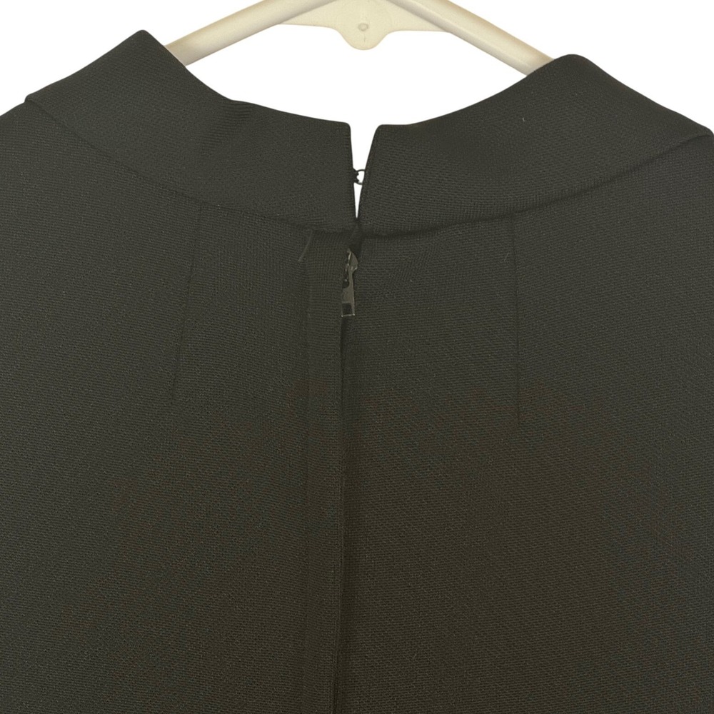 Vintage Black Maxi Dress ILGWU Funnel Neck Minimalist Mod Evening 90s Minimal - Picture 6 of 10